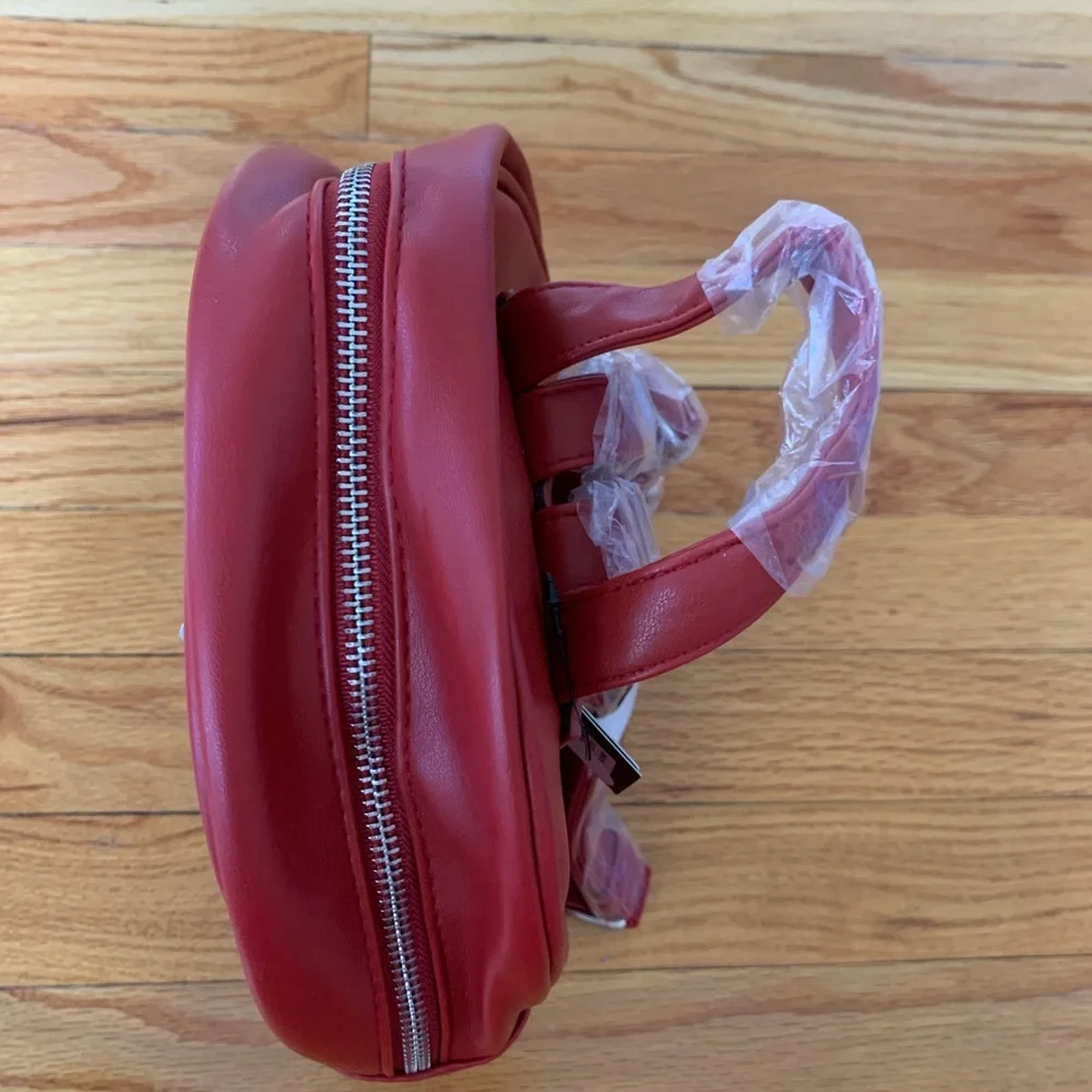 Badgley Mischka Vegan Leather Red Mini Studded Backpack NWT. - Picture 9 of 16